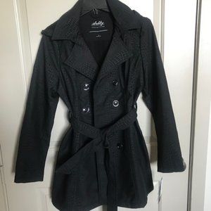 Sebby Collection Double-Breasted Hooded Jacket